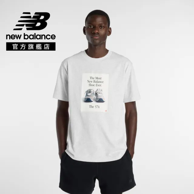 【NEW BALANCE】NB 袖T 插圖短袖上衣_男性_黑/淺灰_MT61B0WFAHH_MT61B0WFBK(美版 版型偏大)