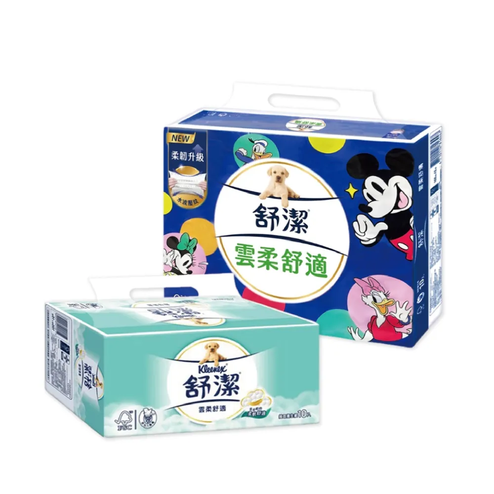 Kleenex 舒潔】6串組-雲柔舒適抽取衛生紙(100抽x10包*6串) - momo購物