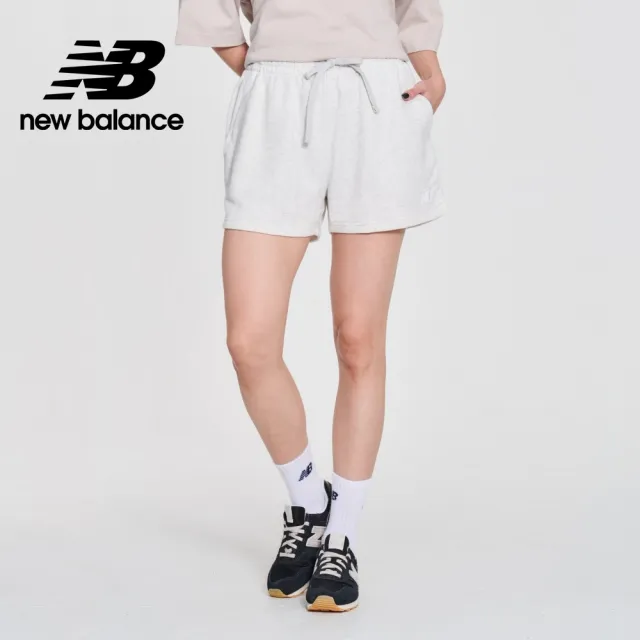 【NEW BALANCE】NB 刺繡小LOGO棉質短褲_女性_淺灰色_WS41500AHH(美版 版型偏大)