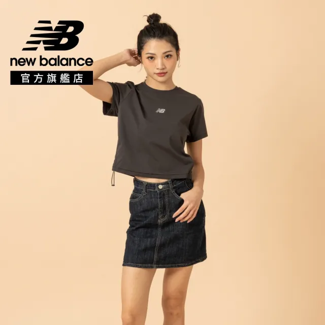 【NEW BALANCE】NB 短T 微短版短袖上衣_女性_白/黑灰_WT6137DUABR_WT6137DUCIC(亞版 版型正常)