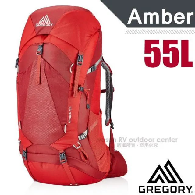 【Gregory】AMBER 55 女款專業健行登山背包.適自助旅行(126869 火鶴紅)