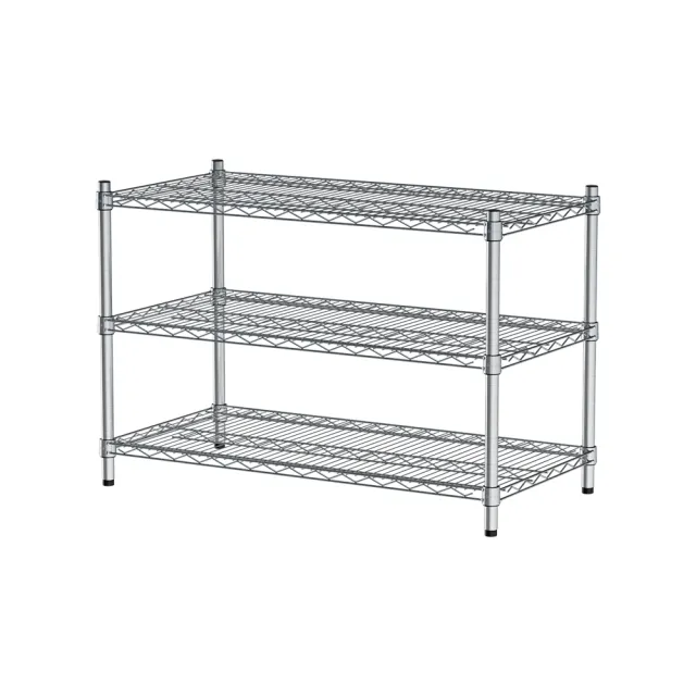 【dayneeds 日需百備】荷重型 90x45x60公分 電鍍（鎖管）三層架(鐵力士架/收納層架/鞋架/展示架/層架/鐵架)