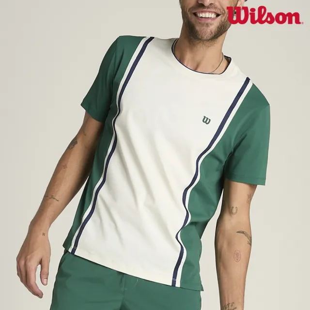 【WILSON】Emerson Tee Sandrift Field Green 男款 服飾 短袖T恤 白色/田園綠 WN00019W002001