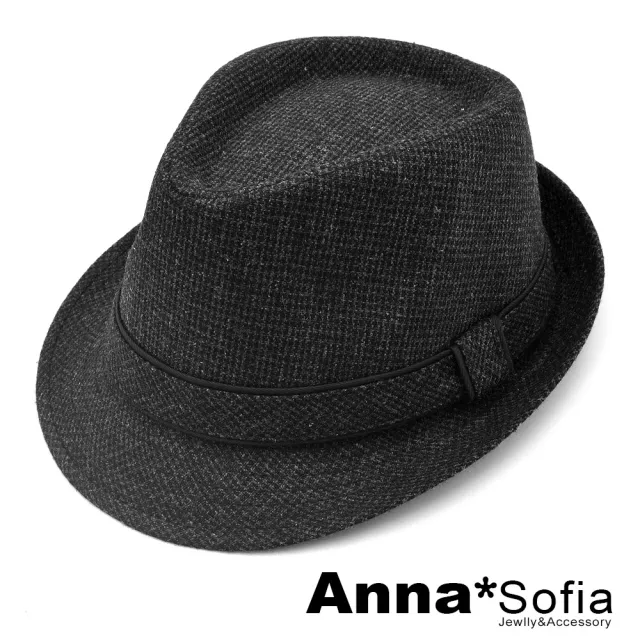 【AnnaSofia】紳士帽爵士帽禮帽-細璇紋騰 現貨(墨黑系)