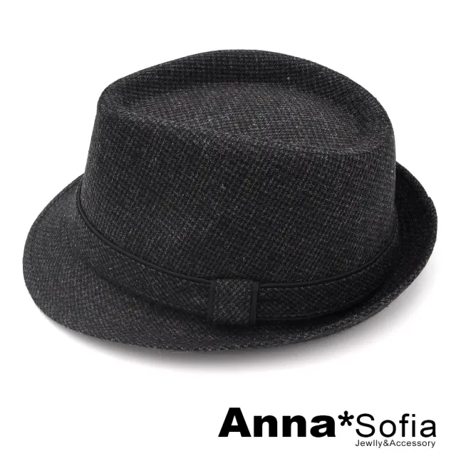 【AnnaSofia】紳士帽爵士帽禮帽-細璇紋騰 現貨(墨黑系)
