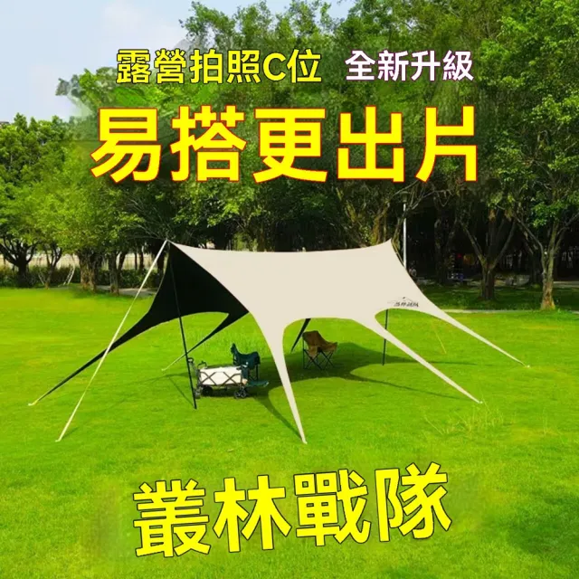 玖月奇跡 天幕帳篷 22平方米黑膠2.6米撐桿 戶外天幕 防曬帳篷 防雨黑膠天幕 帳篷 天幕 預購12天