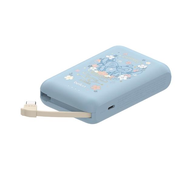 【BELKIN】BoostCharge 20W自帶USB-C線快充行動電源_10000mAh_迪士尼系列-史迪奇(BPB021qcLS-DY)