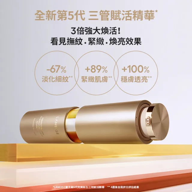 【LANEIGE 蘭芝】官方直營 完美新生三效賦活精華 40ml #三管精華(A醇 保養 抗老 緊緻 撫紋 精華)