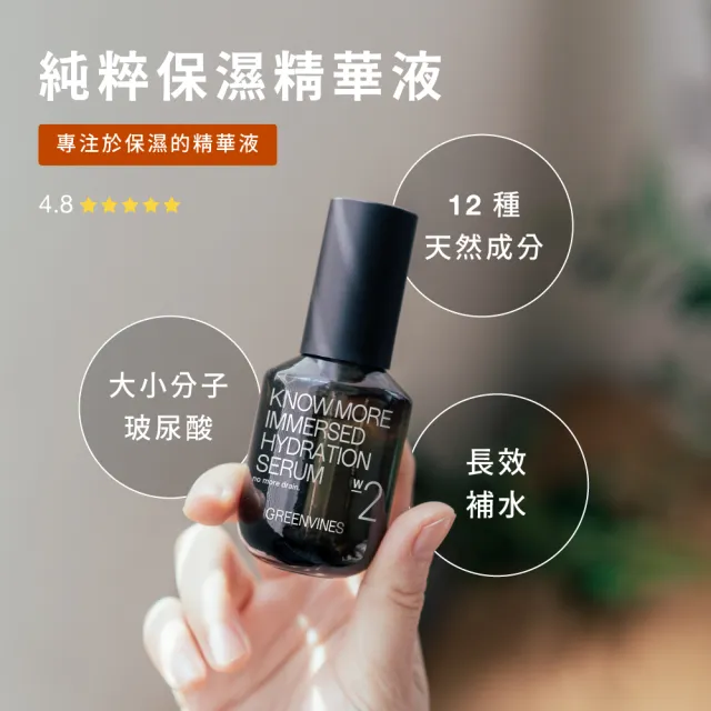 【greenvines 綠藤生機】雙重淨透煥膚保濕組(雙重淨透煥膚水200ml+純粹保濕精華液30ml)