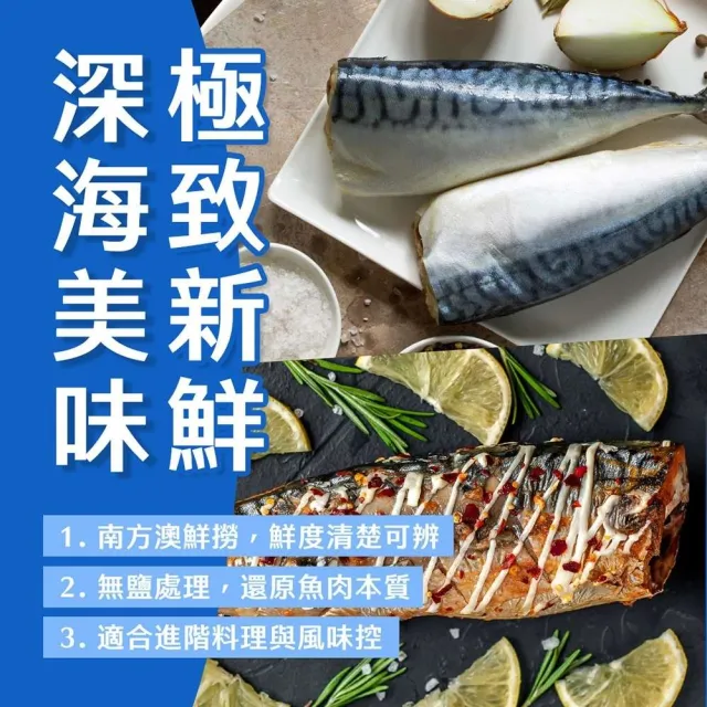 【日日鮮】南方澳鮮撈美味無鹽鯖魚*1包組 (2片/200g±10%) 鮮美 滑嫩 新鮮 富含Omega-3