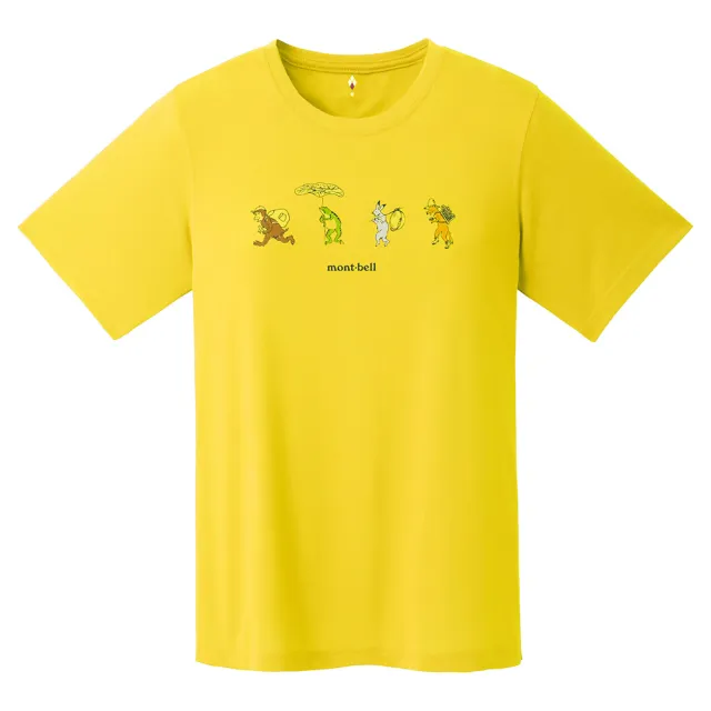 【mont bell】Wic.T Scrolls Of Animals 女款短袖排汗T恤 1114791LBL淺藍 YL黃