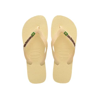 【havaianas 哈瓦仕】拖鞋 男鞋 女鞋 夾腳拖 巴西國旗 Brasil Logo 米黃 4110850-9256U(哈瓦士)