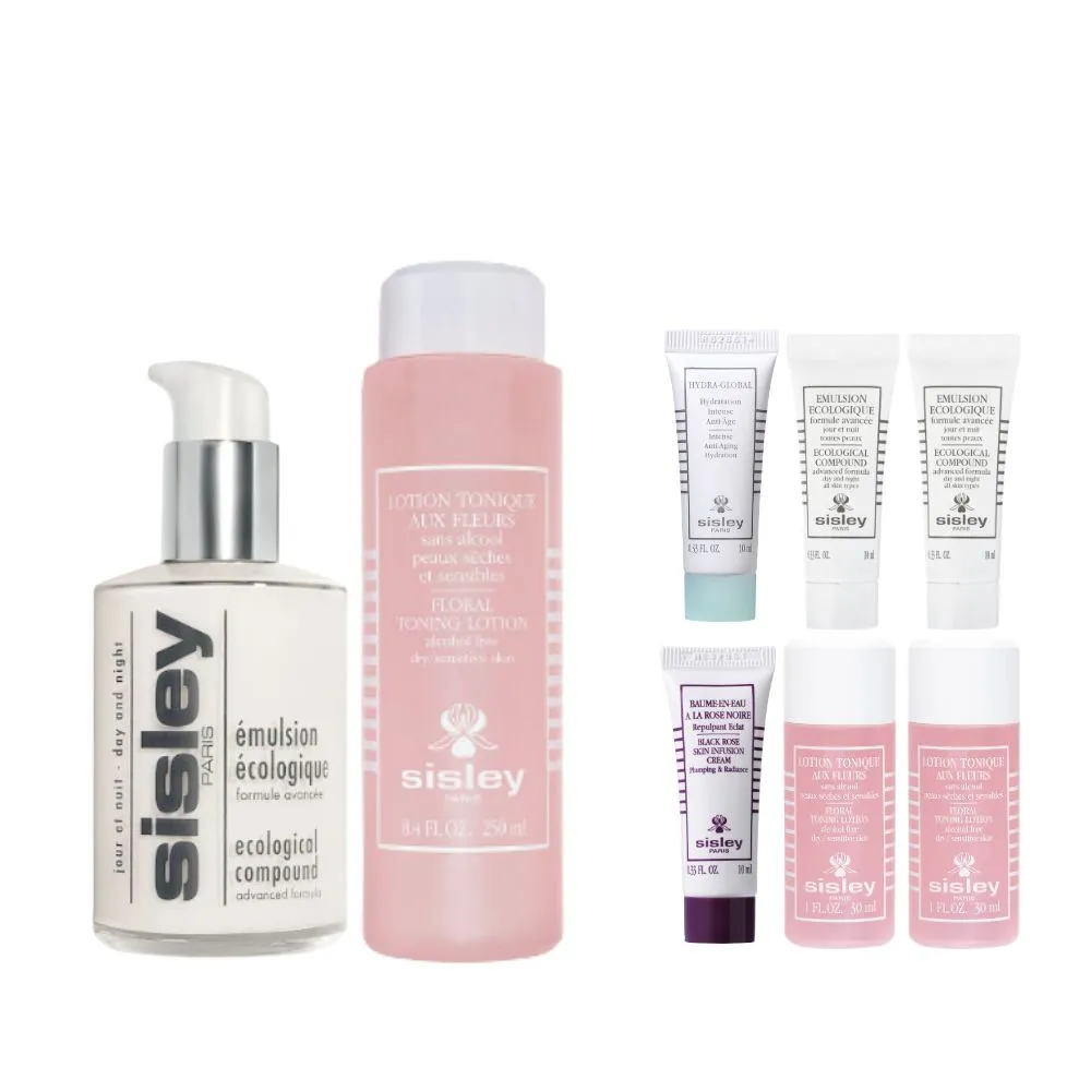 【Sisley 希思黎】官方直營 經典保濕修護雙入組(全能乳液125ml+花香化妝水250ml)