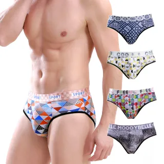 【Threeshape】5件組 涼感冰絲透氣新款印花三角男內褲 (冰絲 涼感 三角褲 男內褲 男三角褲)