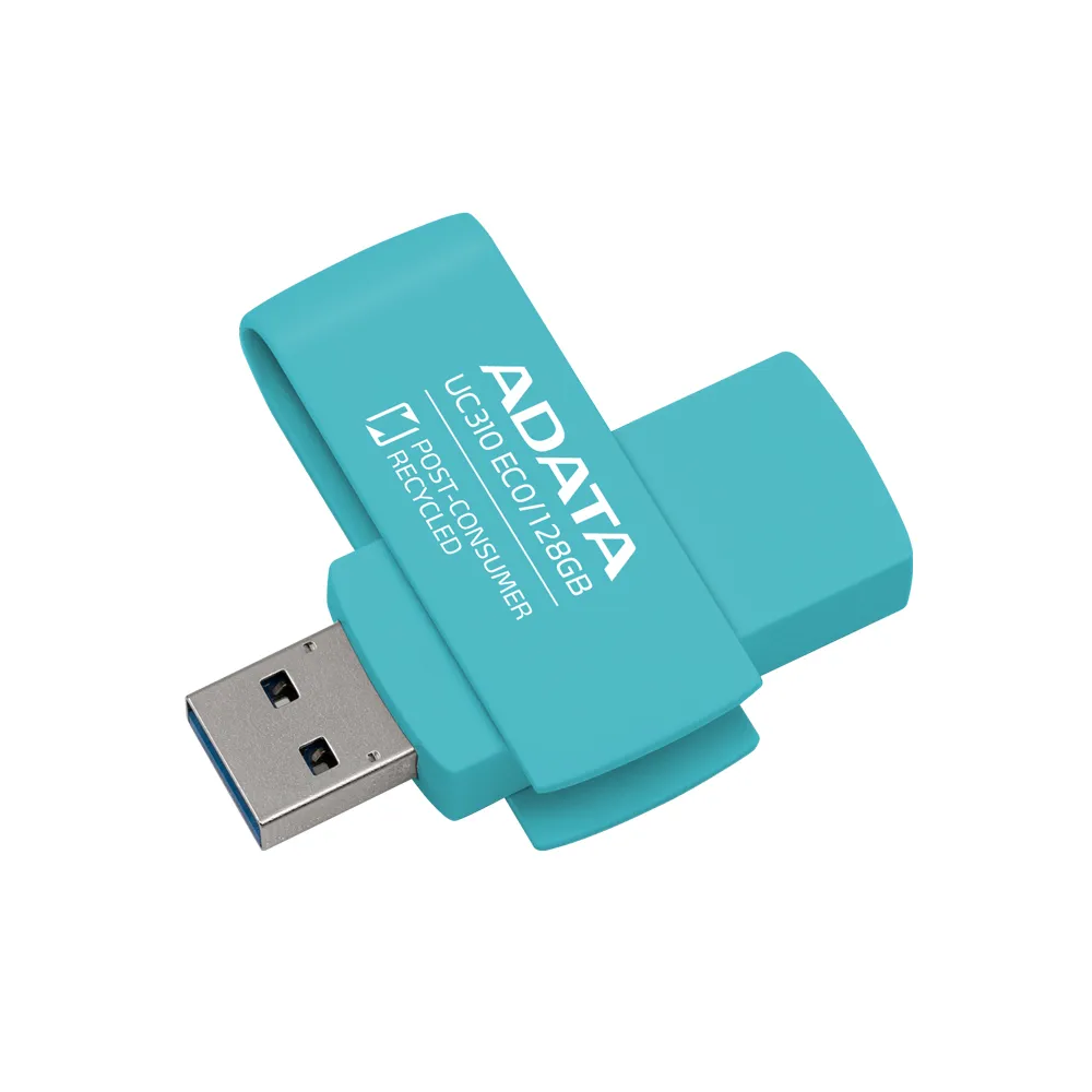 【ADATA 威剛】UC310 ECO USB3.2 Gen1 旋轉隨身碟 128G(綠色)