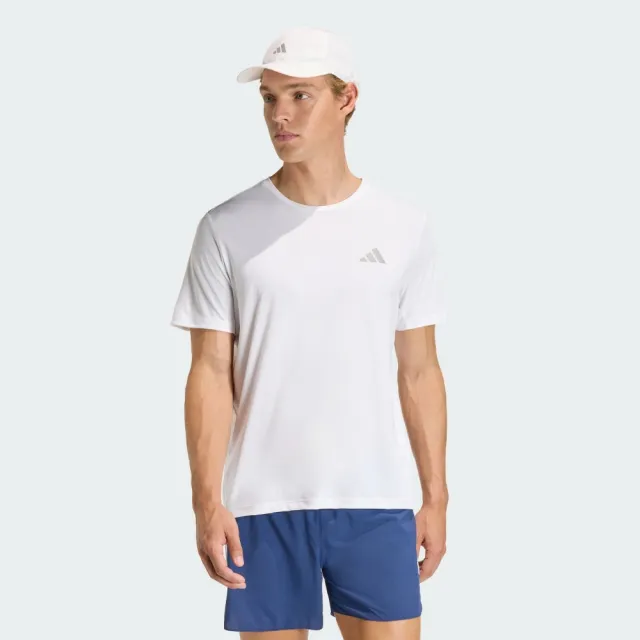 【adidas 愛迪達】短袖上衣 男 訓練 慢跑 吸濕排汗 亞規 RUN ESS TEE M 白 KB5960