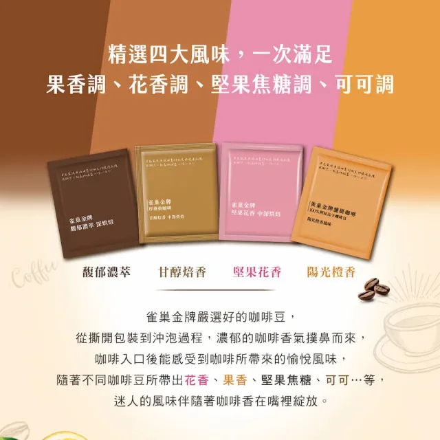 【NESCAFE 雀巢咖啡】金牌濾掛咖啡綜合禮盒 兩盒共96包(花香、陽光、濃萃、甘醇) 端午