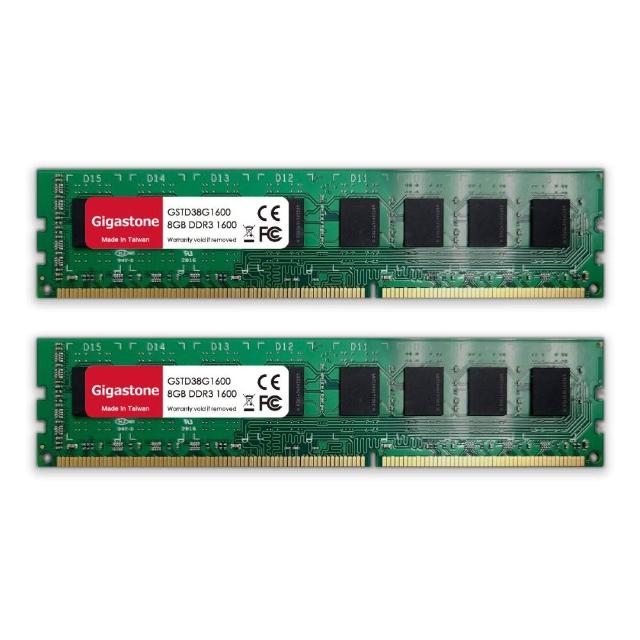 【Gigastone 立達國際】2入組 DDR3 1600MHz 16GB 桌上型記憶體(PC專用 8G *2)