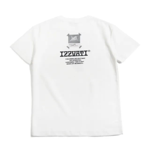 【IZZVATI】復古底片LOGO短T-白色 (品牌LOGO系列)