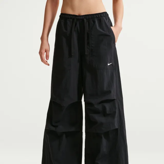 【NIKE 耐吉】長褲 女 休閒褲 寬鬆 中腰 AS W NSW OS STRCTRD PANT 黑 IR1639-010