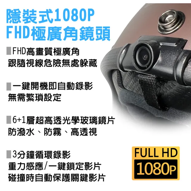 【X-BIKE】限時體驗價-單行車紀錄功能 台灣製 隱裝式FHD極廣角復古安全帽(含鏡片、電池、充電器、記憶卡)