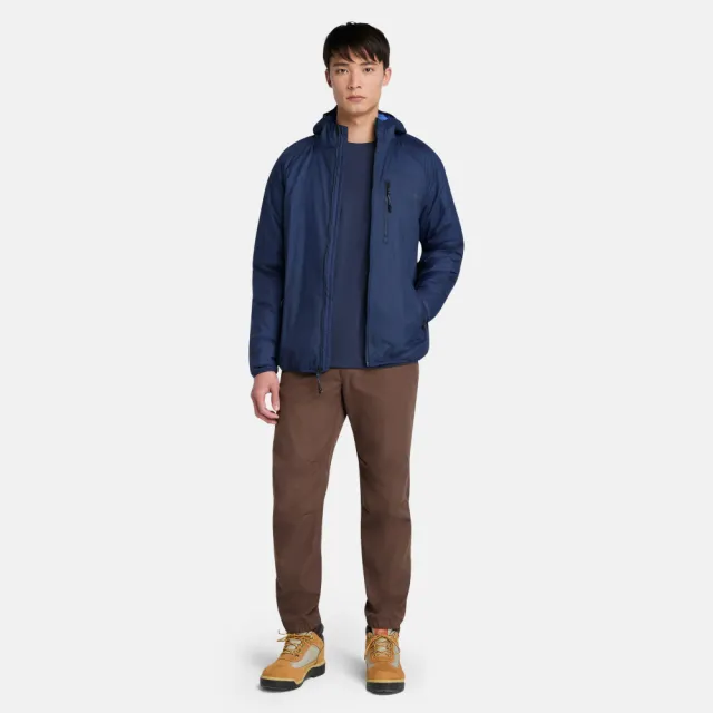 【Timberland】男款深藍色防潑水羽絨保暖外套(A6A57451)
