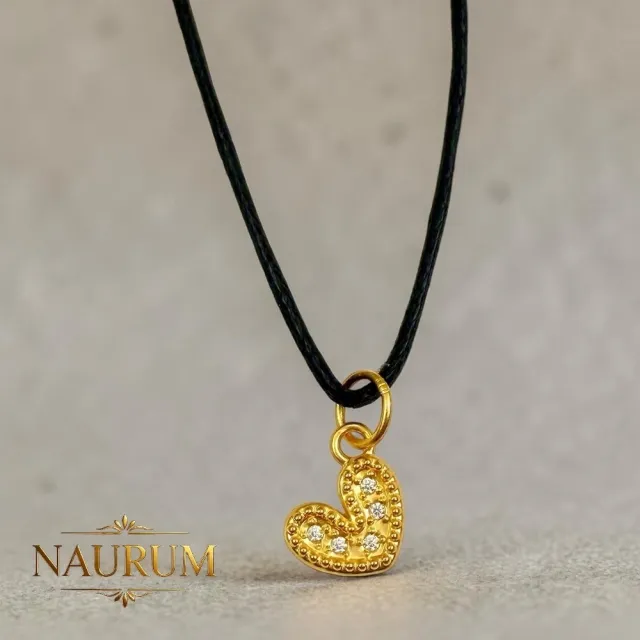 (NAURUM)黃金墜飾餅乾甜心0.09錢附贈皮繩
