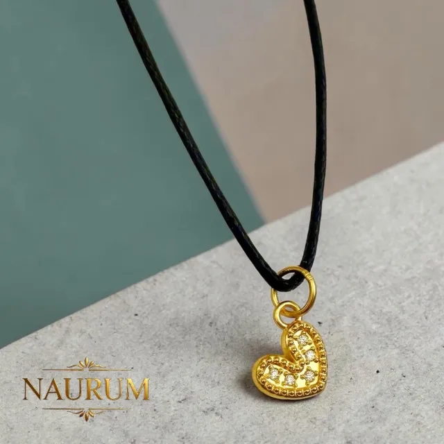 (NAURUM)黃金墜飾餅乾甜心0.09錢附贈皮繩