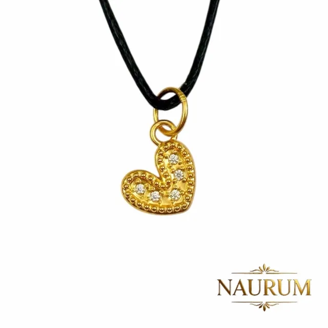 (NAURUM)黃金墜飾餅乾甜心0.09錢附贈皮繩