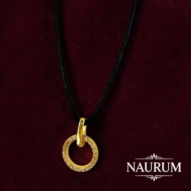 (NAURUM)黃金墜飾耀眼星光0.21錢附贈皮繩