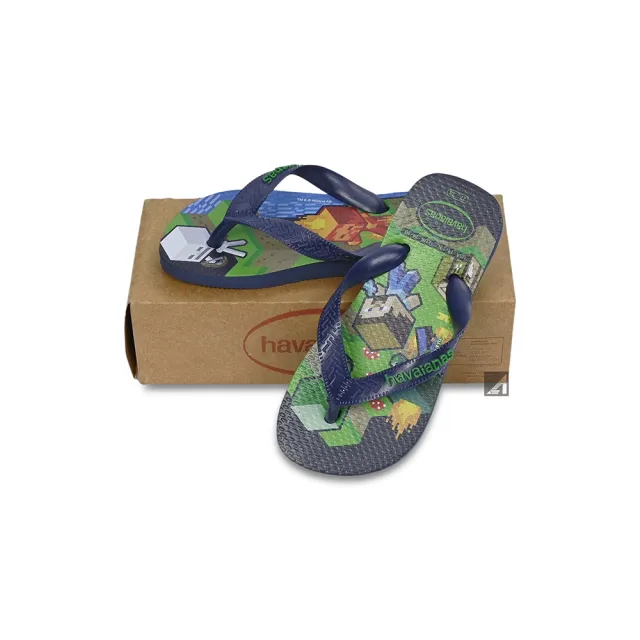 【havaianas 哈瓦仕】兒童拖鞋 男童 Kids Minecraft 麥塊 創世神 史蒂夫 苦力怕 骷弓 安德 兒童夾腳拖