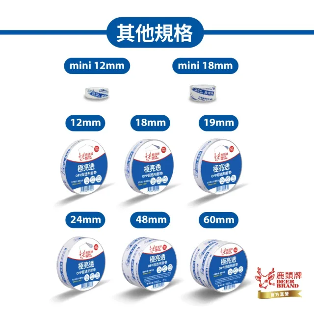 【DEER BRAND 鹿頭牌】OPP超透明膠帶36入組 60mm x 40Y(封箱膠帶)