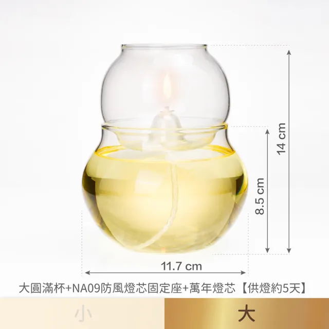 【台灣聖力達】大圓滿NA09防風油燈組 點燈供佛(＋NA09防風燈芯固定座＋萬年燈芯)