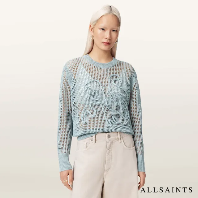 【ALLSAINTS】RAELYN 開放式針織上衣-藍 W047KEE(舒適版型)