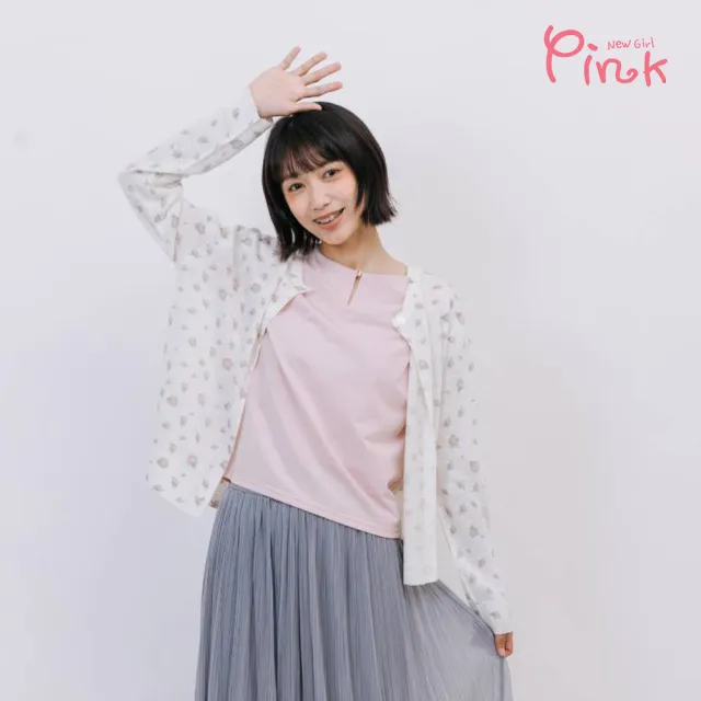 【PINK NEW GIRL】甜美花卉排釦罩衫 A2404BD