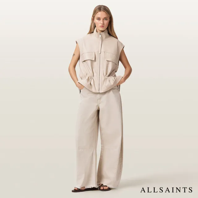 【ALLSAINTS】FLOR 寬鬆羊皮背心-白 W095LE(寬鬆版型)