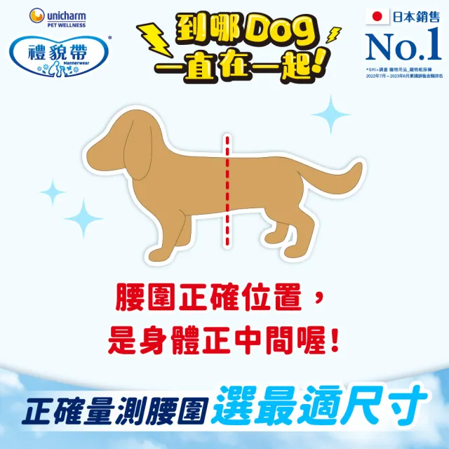 【Unicharm Pet禮貌帶】犬用禮貌帶/生理褲3包組(狗尿布/公母狗/SSS-LL)
