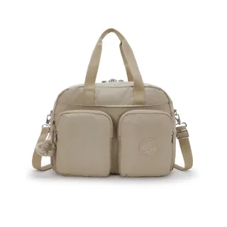 【KIPLING】灰褐色多袋收納手提斜背兩用包-DEFEA XL