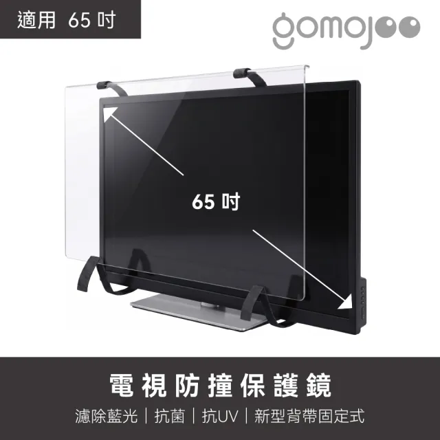 【gomojoo】65吋電視防撞保護鏡(背帶固定式 減少藍光 台灣製造)