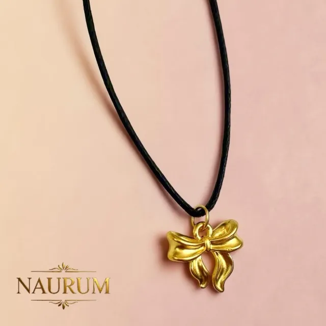 (NAURUM)黃金墜飾繫情金緣0.10錢附贈皮繩