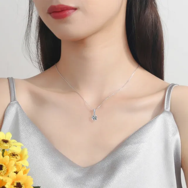 【巴黎精品】頂級莫桑鑽石925純銀骨鍊情侶對鍊-經典簡約三角1克拉女飾品k3ac49