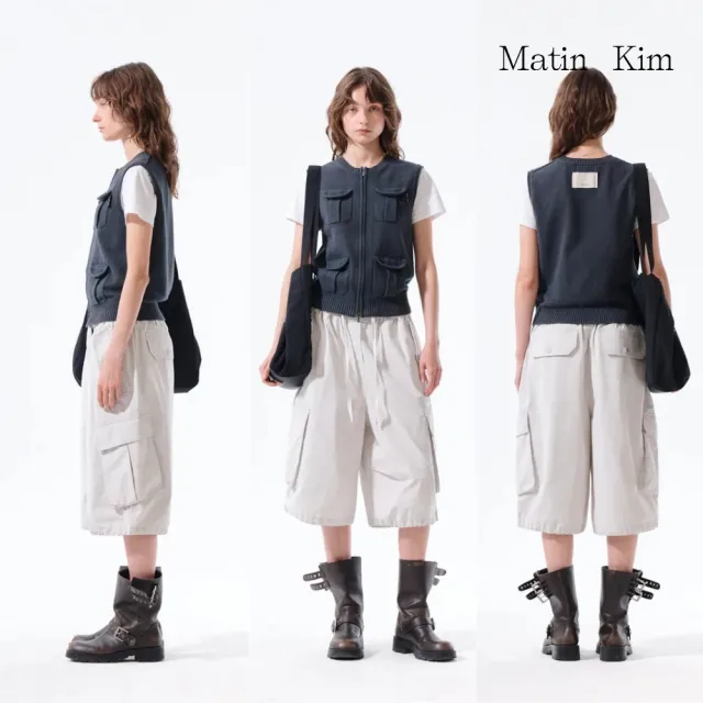 【MATIN KIM】官方旗艦 水洗工藝口袋針織背心(多款可選)