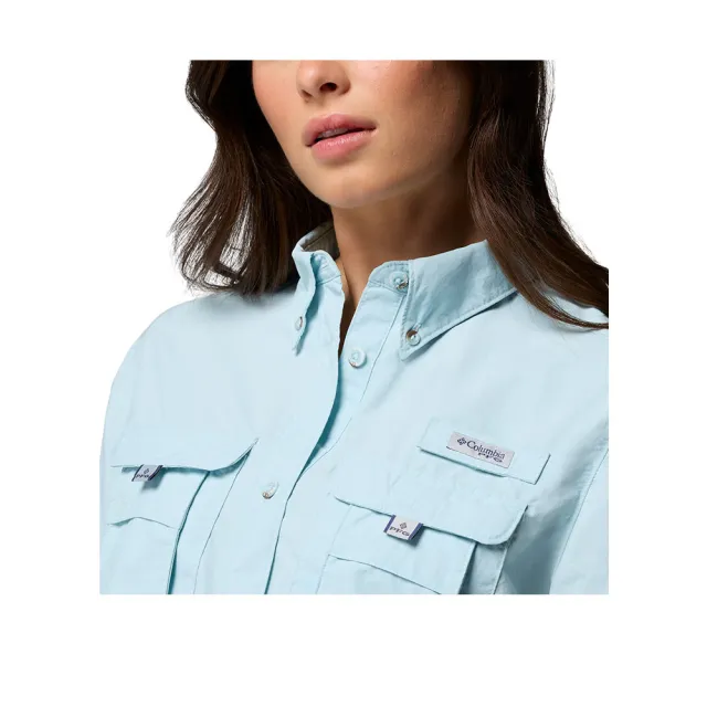【Columbia 哥倫比亞】女款-超防曬UPF50短袖襯衫-Womens Bahama™ II SS-晴空藍(UFL64250HO/KS)