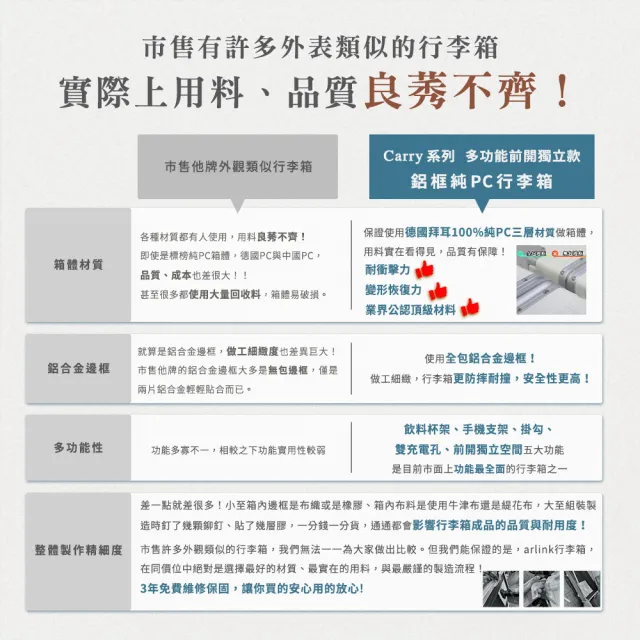 【Arlink】水晶輪24吋+30吋 鋁框行李箱 前開式行李箱24吋(前開式行李箱30吋/行李箱保護套/前開行李箱)