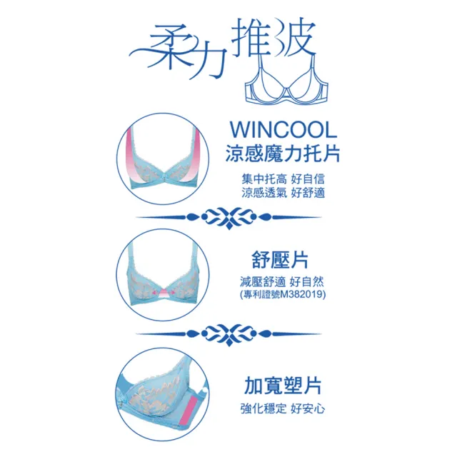 【Swear 思薇爾】撩波羽晶伶系列A-G罩蕾絲包覆內衣(晶瑩粉)
