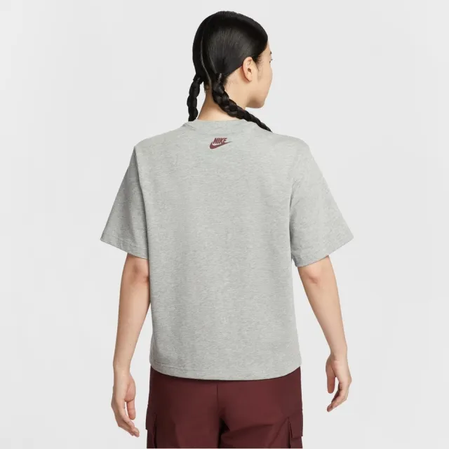 【NIKE 耐吉】短袖上衣 女 AS W NSW SS BOXY RETRO TEE GCE 運動 休閒 灰色 (IH0825063)