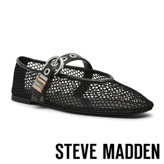 【steve madden】率性透膚網布瑪莉珍鞋 LUCIA-MESH(黑色)