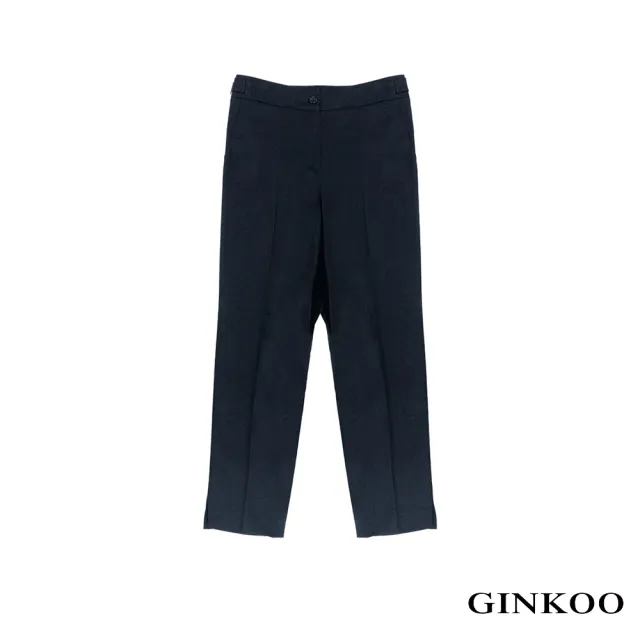 【GINKOO 俊克】腰扣飾開岔長褲