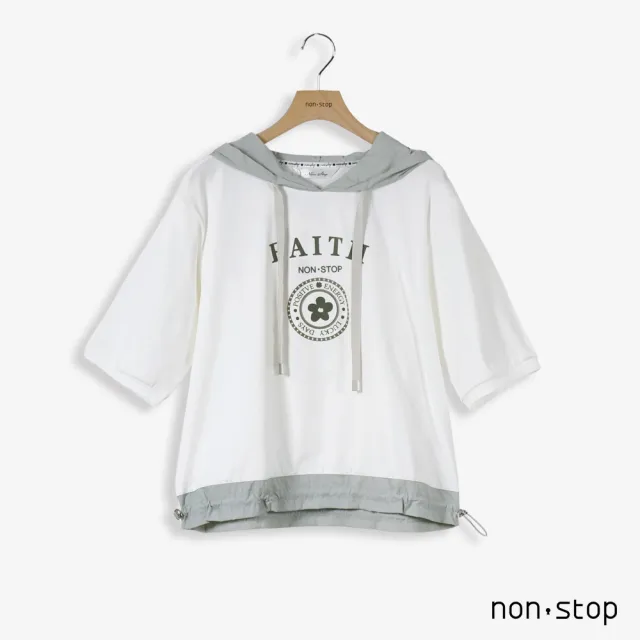 【non-stop】幸運徽章連帽T恤-2色