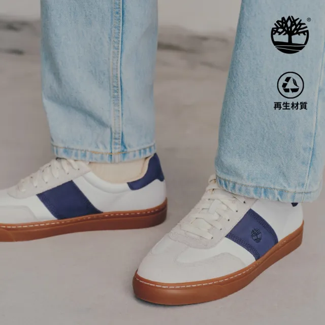【Timberland】男款白色皮革休閒鞋(A43GGAFY)